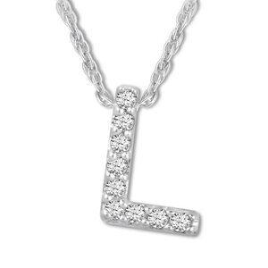 18kt White Gold Plated Letter L Comes With 18" Chain